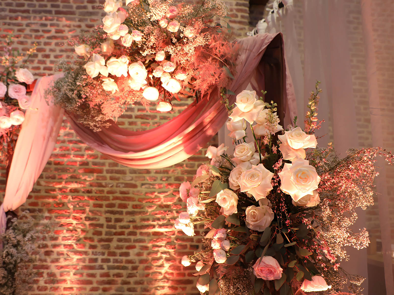 Rose Snowstorm Wedding Arch on Thursd