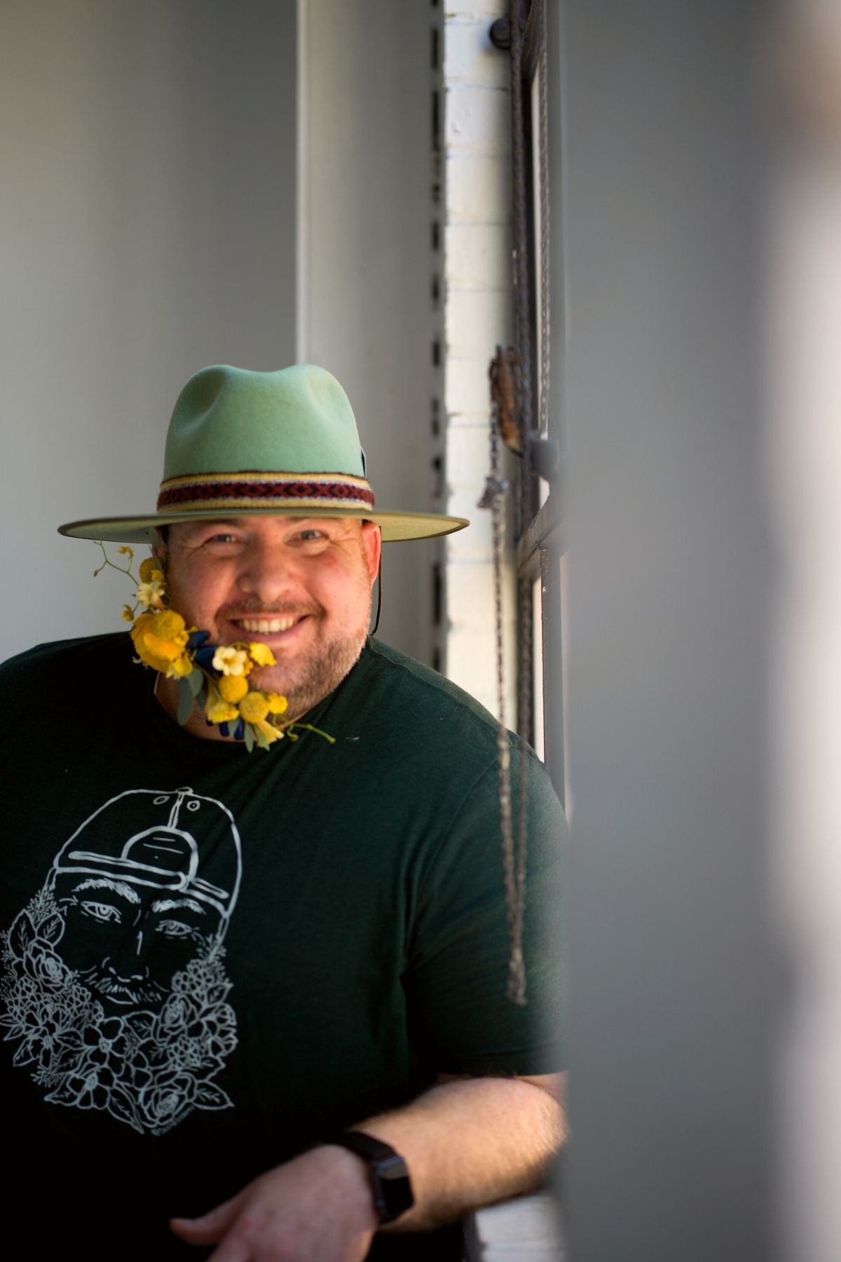 Ace Berry and his wearable beard flowers - on Thursd