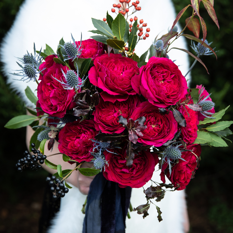 David Austin Darcey wedding bouquet - on Thursd
