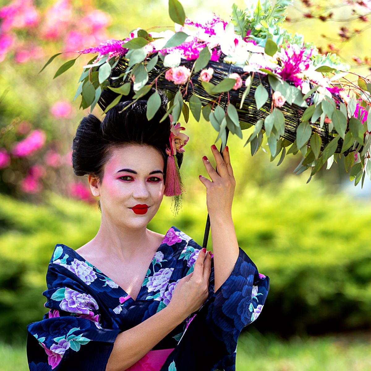 Geisha Adorned With Flowers by Laura Draghici on Thursd - Featured