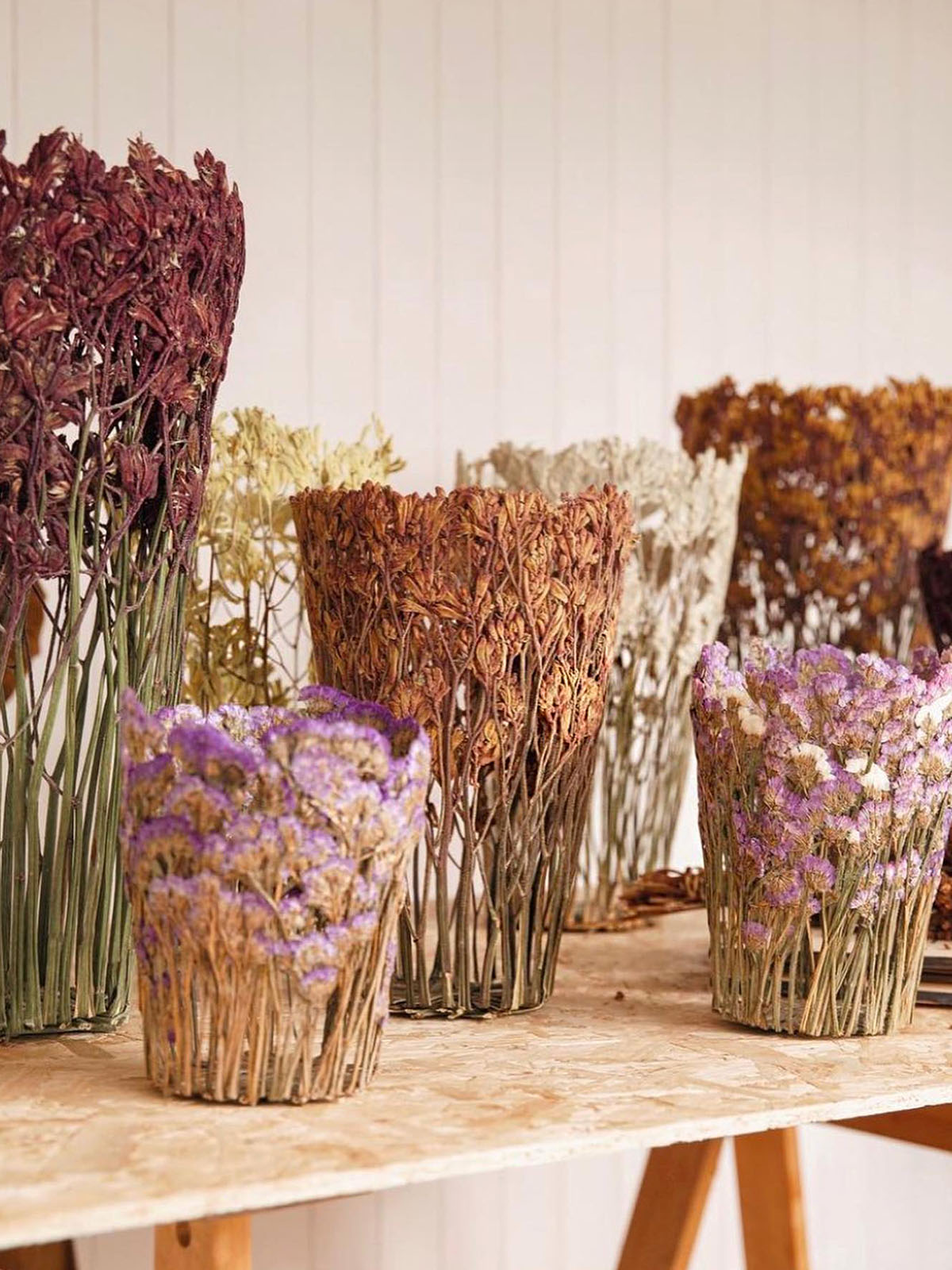Sculptural vessels dried flowers Shannon Clegg on Thursd