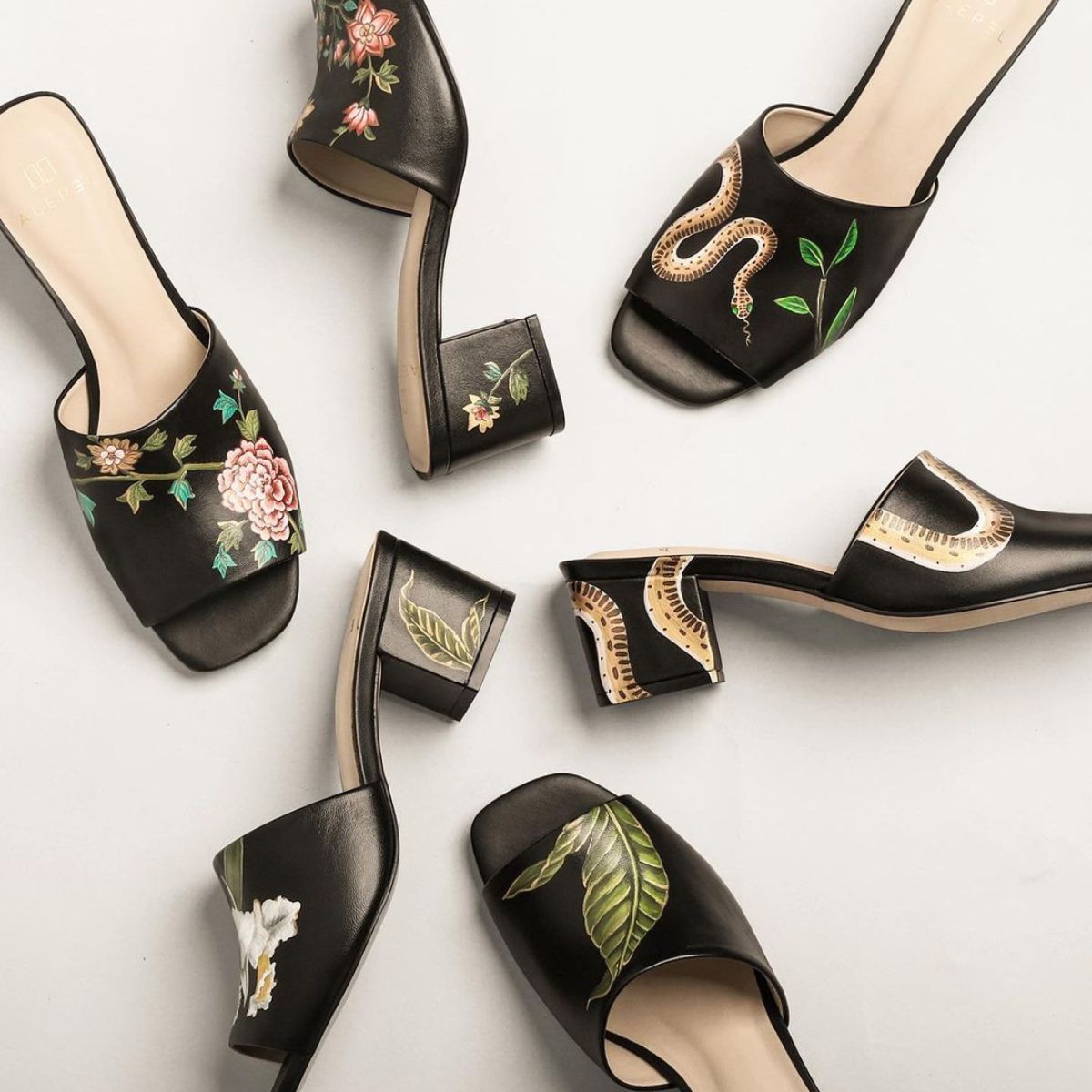 Alepel flora and fauna shoe designs on Thursd