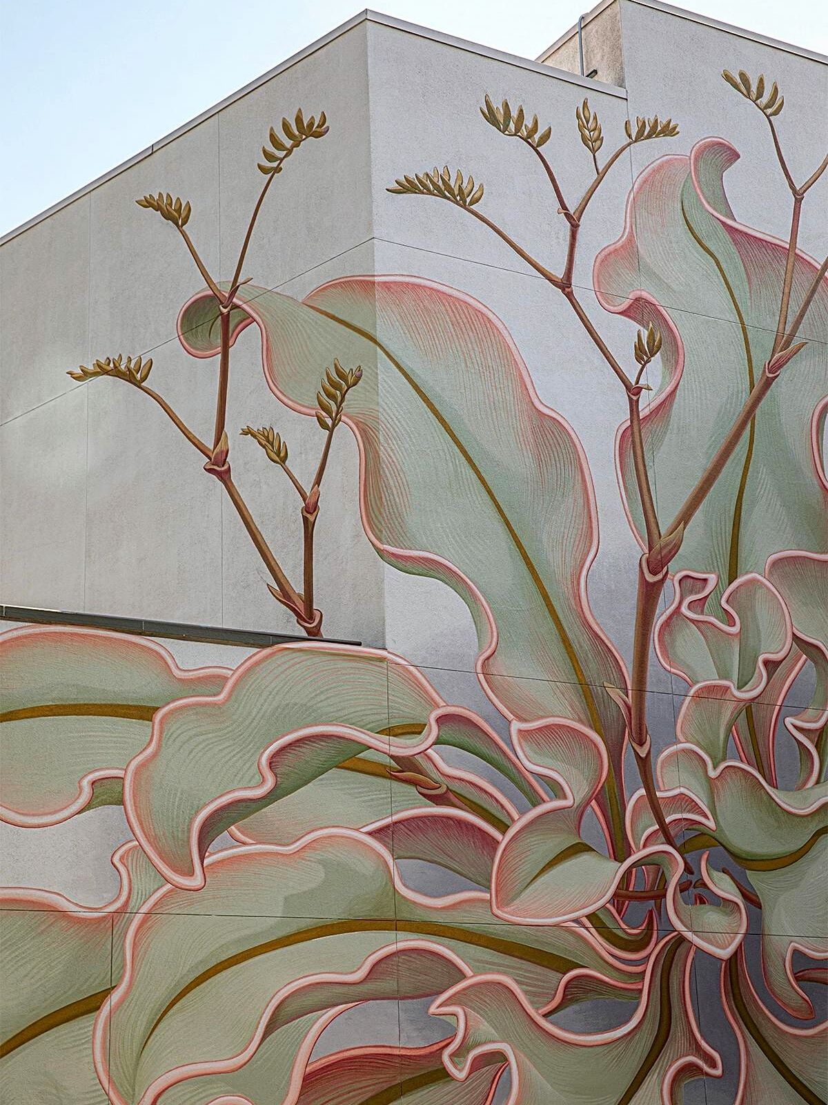 Mona Caron Limonium Flower Mural Painting Structure on thursd