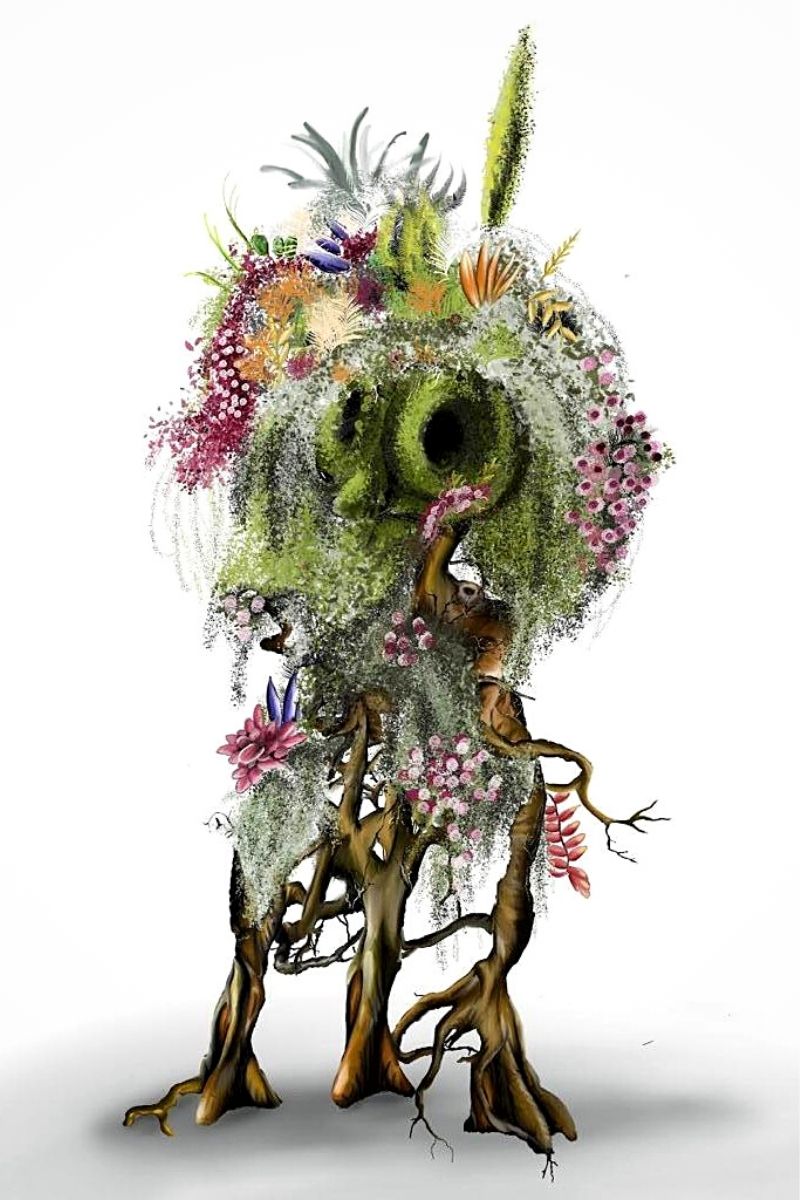 Initial sketch of botanical sculpture MEXX on Thursd