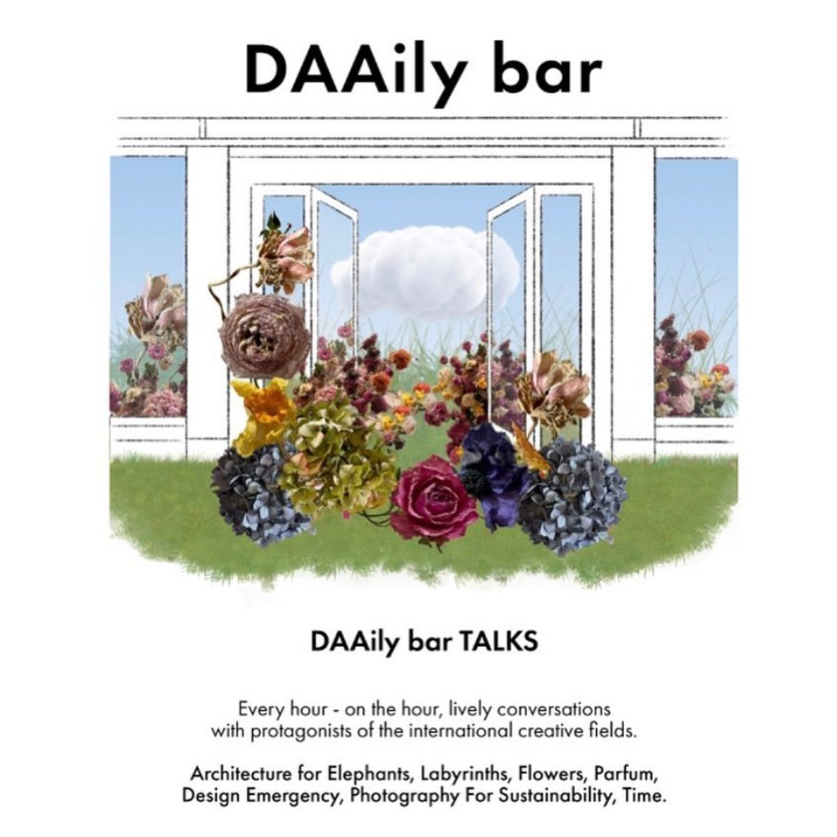DAAily Bar floral installment by Anne Vitchen has open invitation for anyone in Milan on Thursd