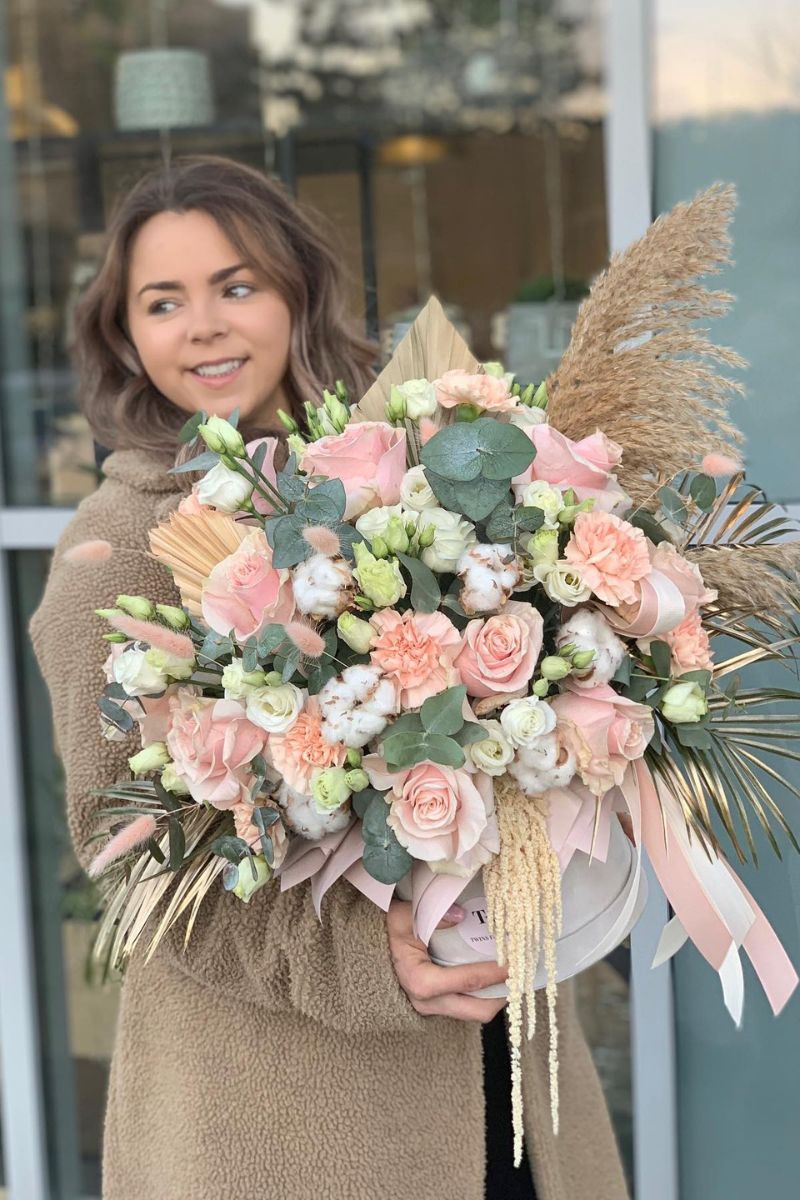 Arrangement in a Flower Box by Twins Flowers on Thursd