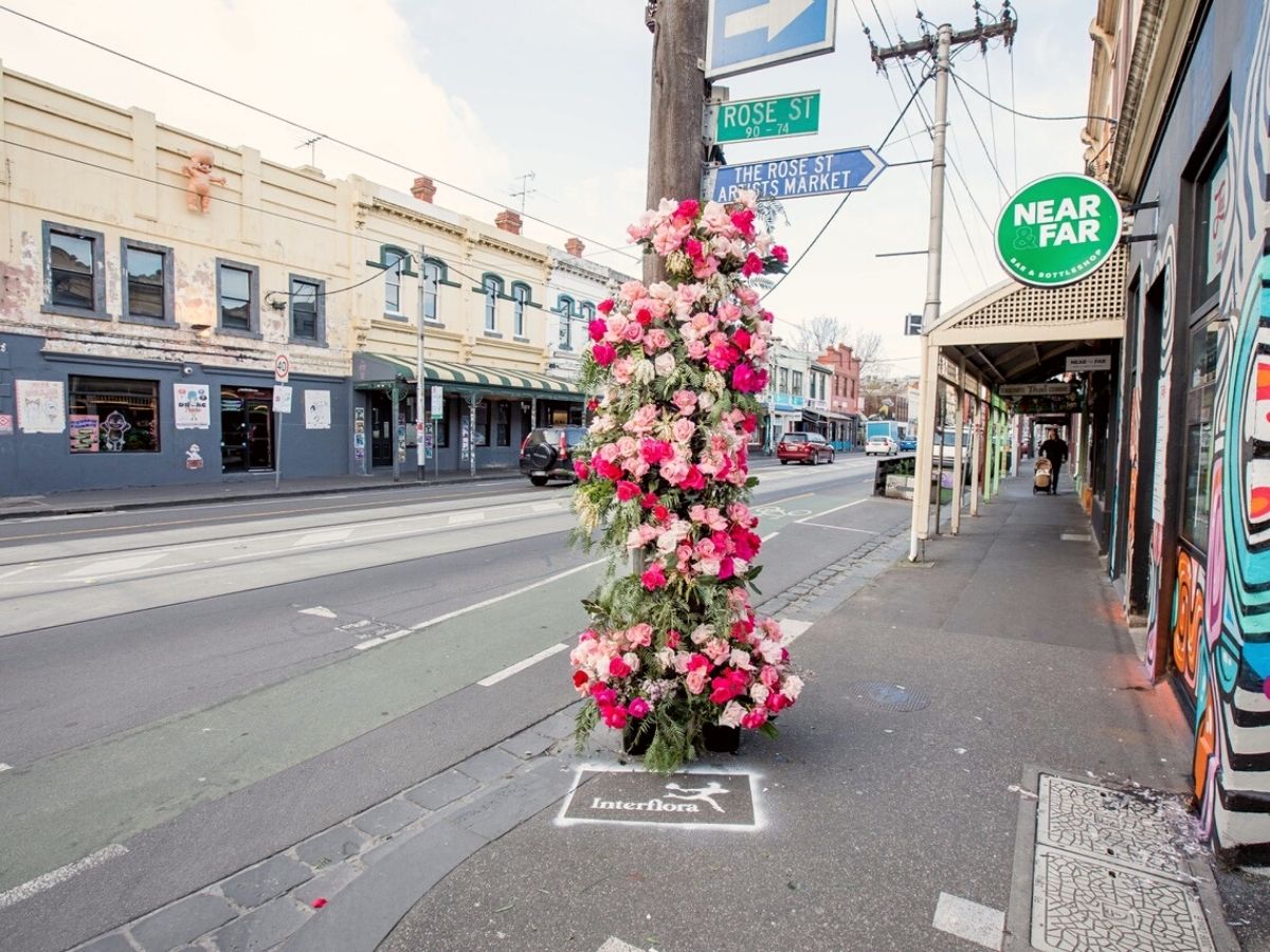 Interflora's floral installation invades Rose Street in Melbourne on Thursd
