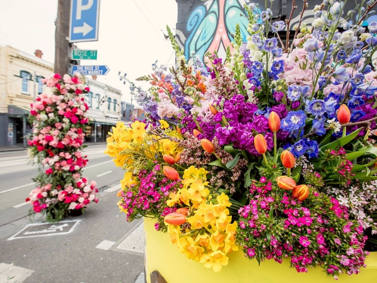 One thousand flowers made up Interflora's floral installation in Melbourne on Thursd