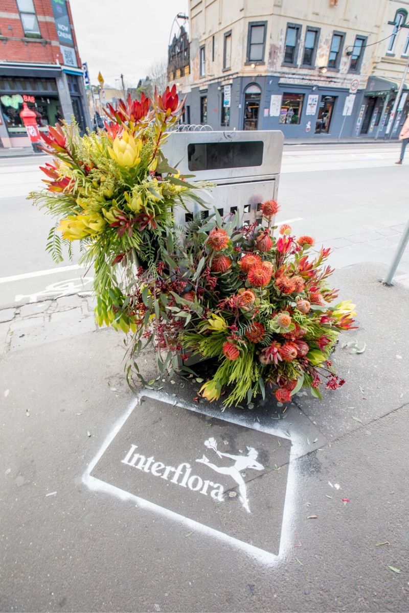 Interflora's floral installation captured the attention of Melbourne citizens on Thursd