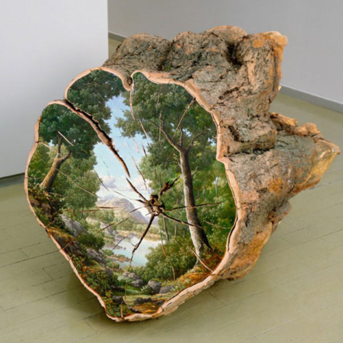 Hand painted landscapes art by Alison Moritsugu showcasing an incredible log collection 