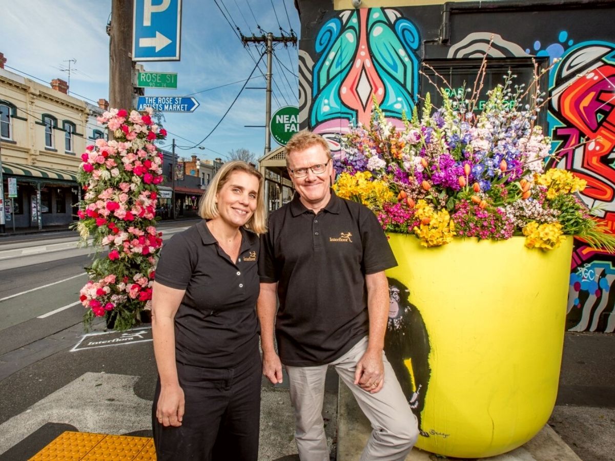 Interflora invades Melbourne's Rose street with beautiful flower varieties on Thursd