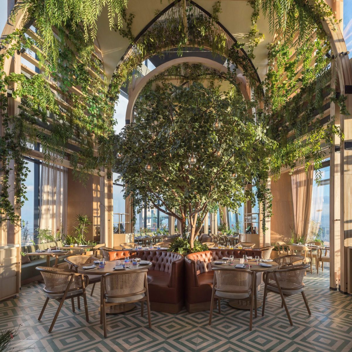 Ling Ling Restaurant In Mexico City Filled With Flourishing Trees And Ha 