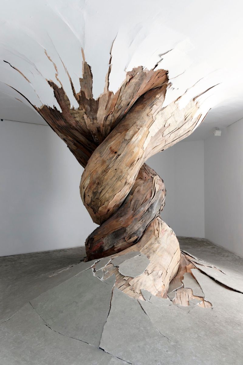 Distinctive wooden art by Henrique Oliveira on Thursd