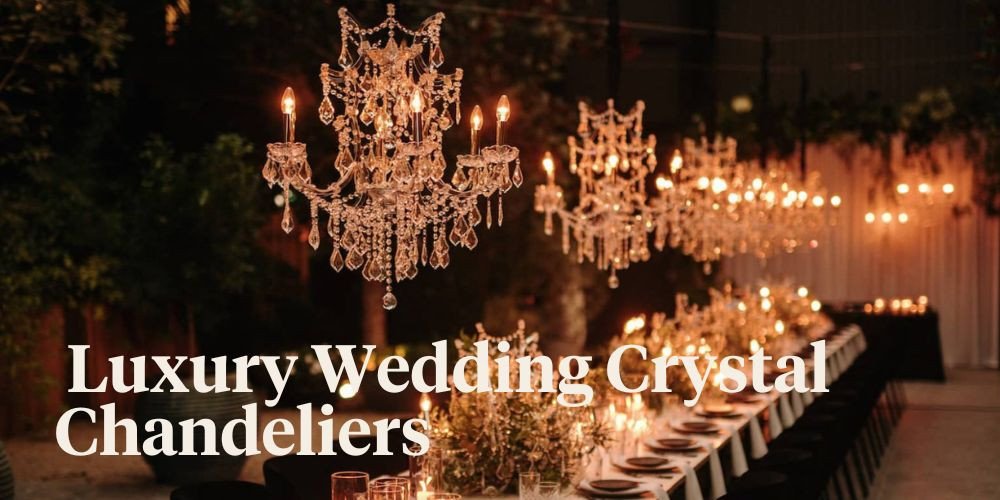Timeless Wedding Reception Featuring Luxury Crystal Chandeliers Artic...
