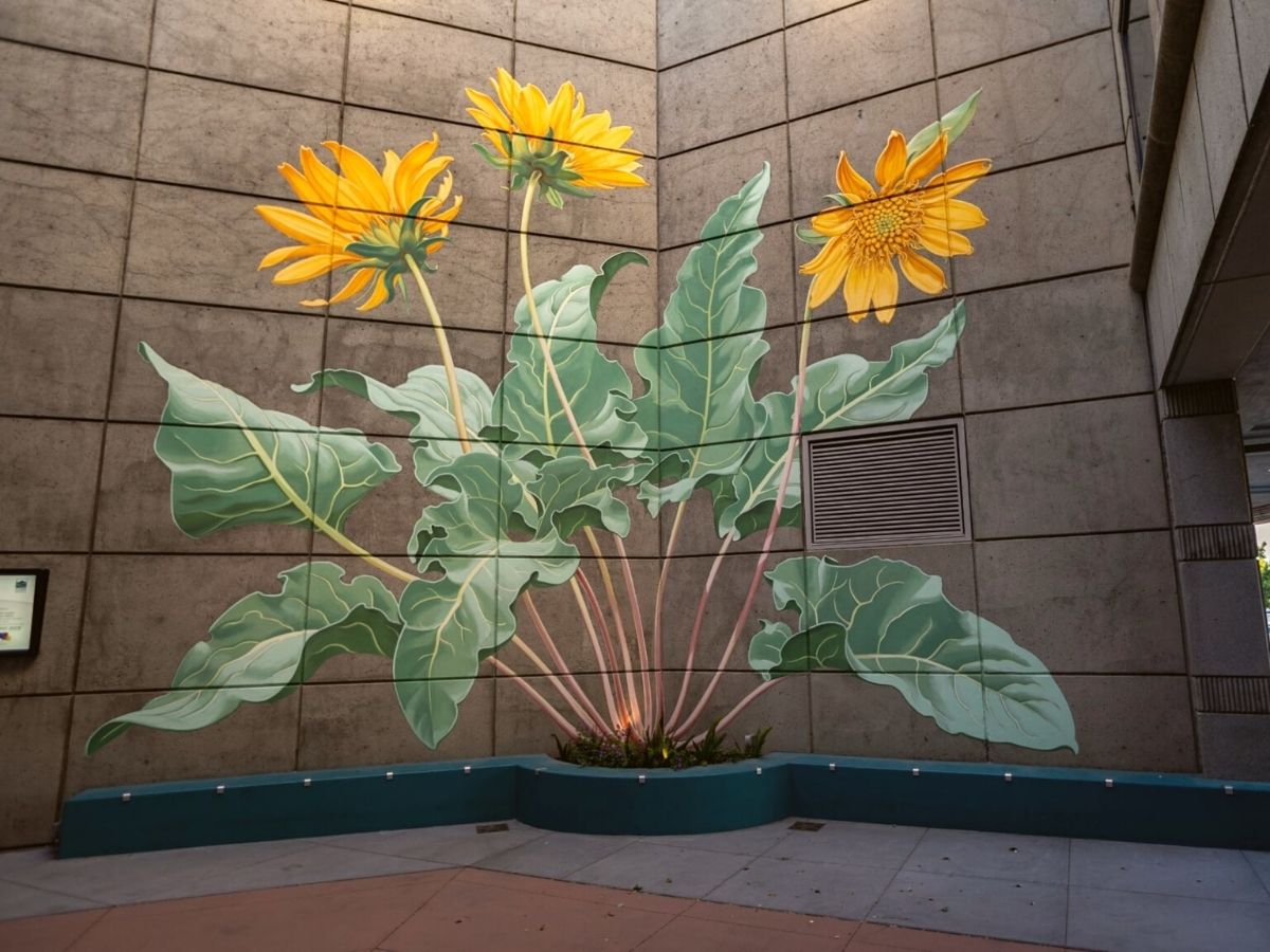 Mona Caron artistic floral murals on Thursd
