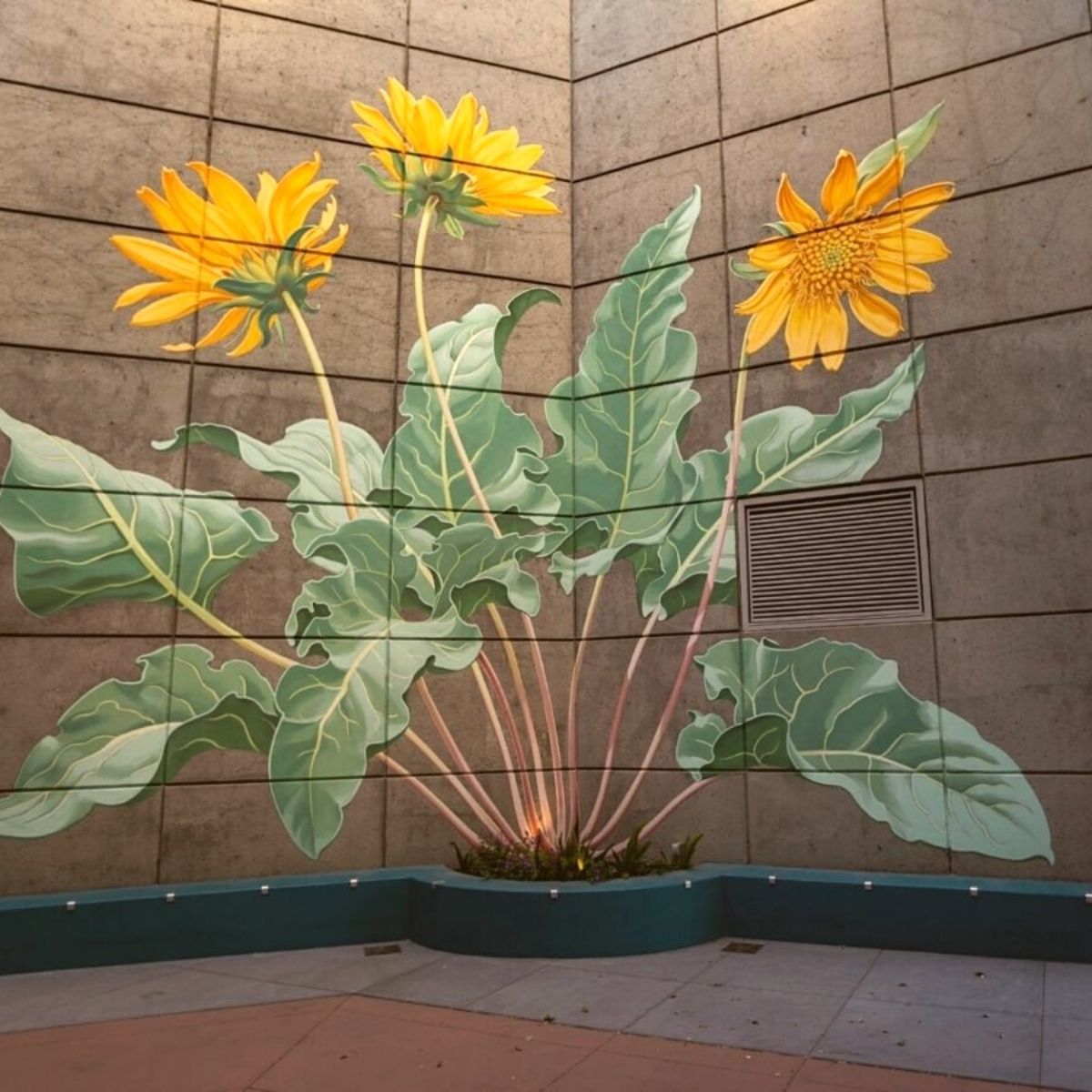 Artistic floral murals by Mona Caron featured on Thursd  