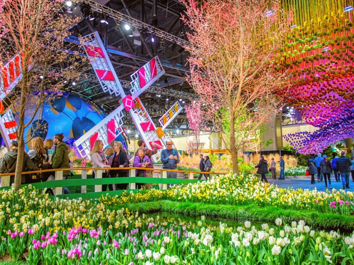 Amazing colorful flower displays at the 2021 Philadelphia Flower Show on Thursd