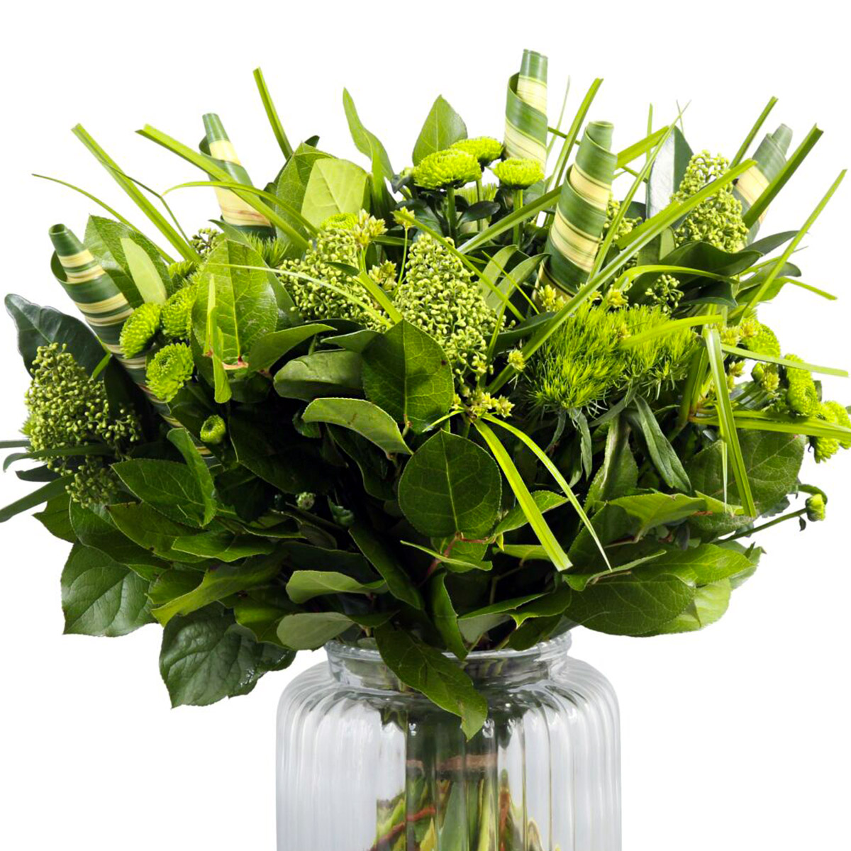 Green flowers and salal bouquet on Thursd
