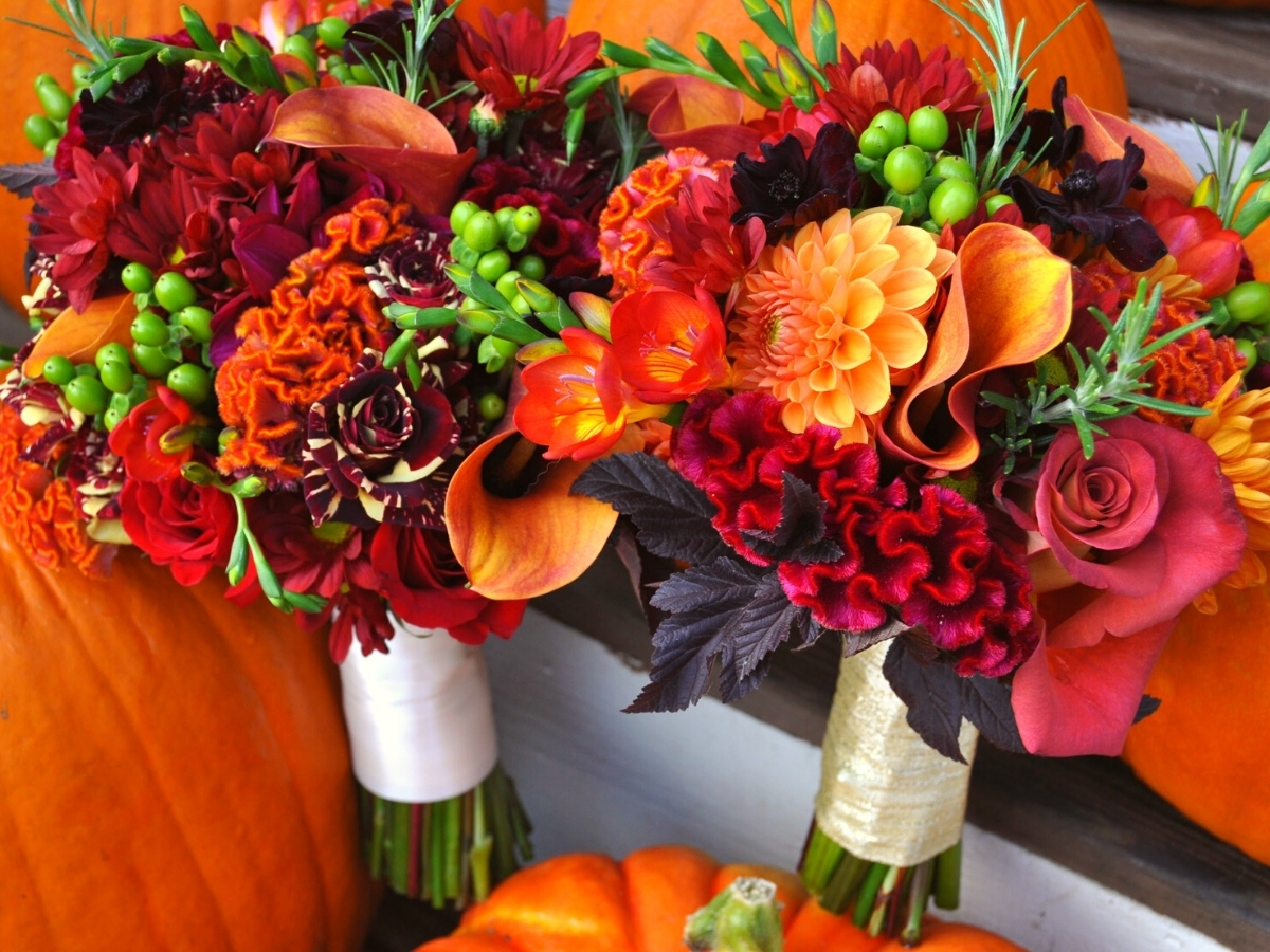 Mix arrangement for Halloween with orange Calla on Thursd