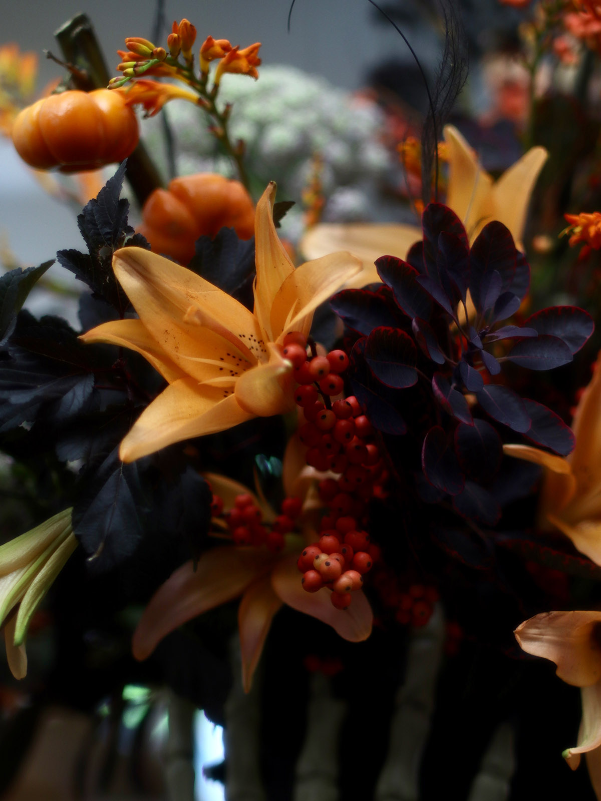 Orange Lilies Ilex Halloween on Thursd