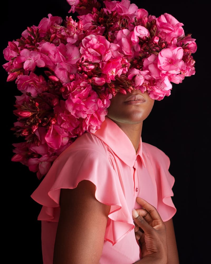Fares Micue's Glorious Botanical Self-Portraits Pink Flowers
