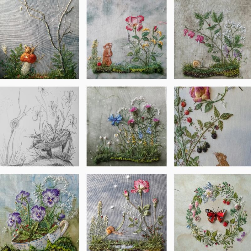 Rosa Andreeva embroideries on Instagram