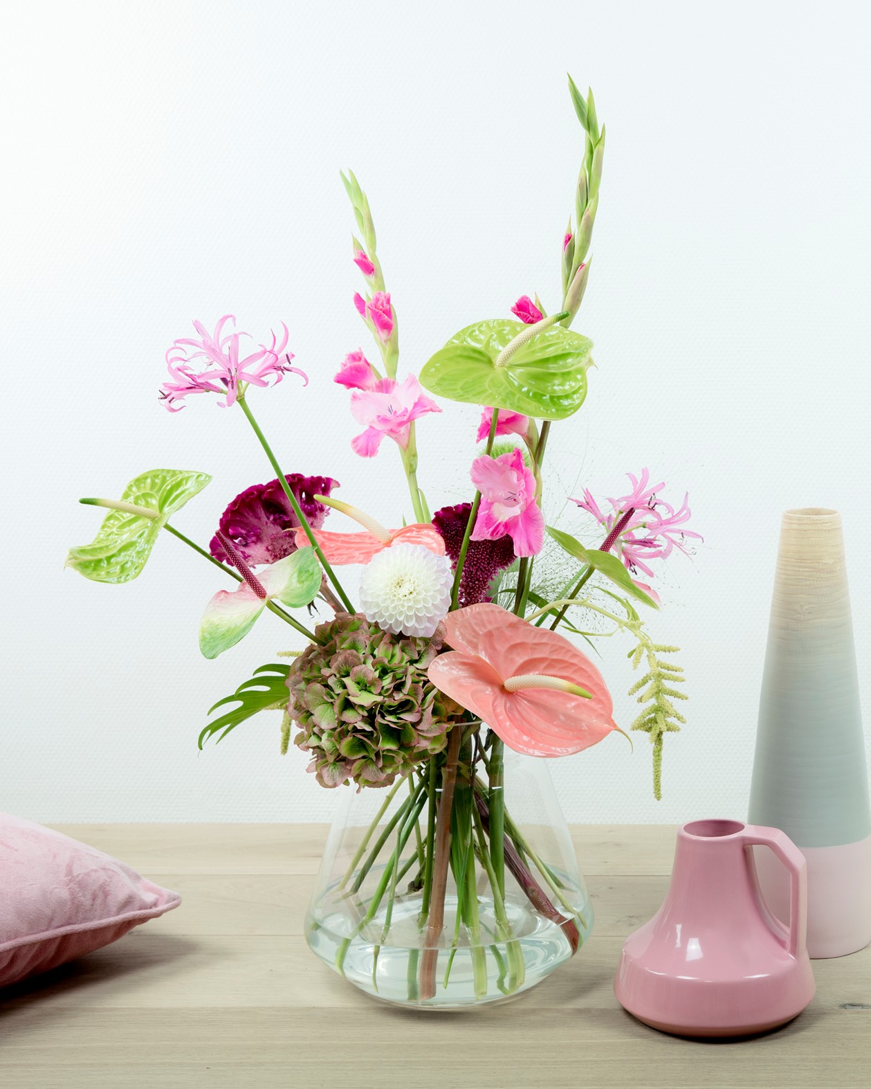 Anthogether bouquet with anthuriums