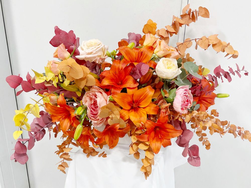 Raquel's Thanksgiving Arrangement With Lilies from R Love Floral Designing on Thursd