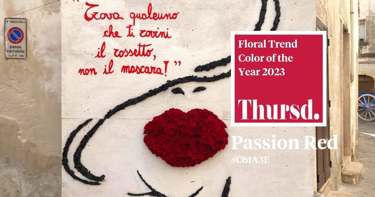 Thursd Floral Trend Color 2023 Passion Red Lips on Thursd