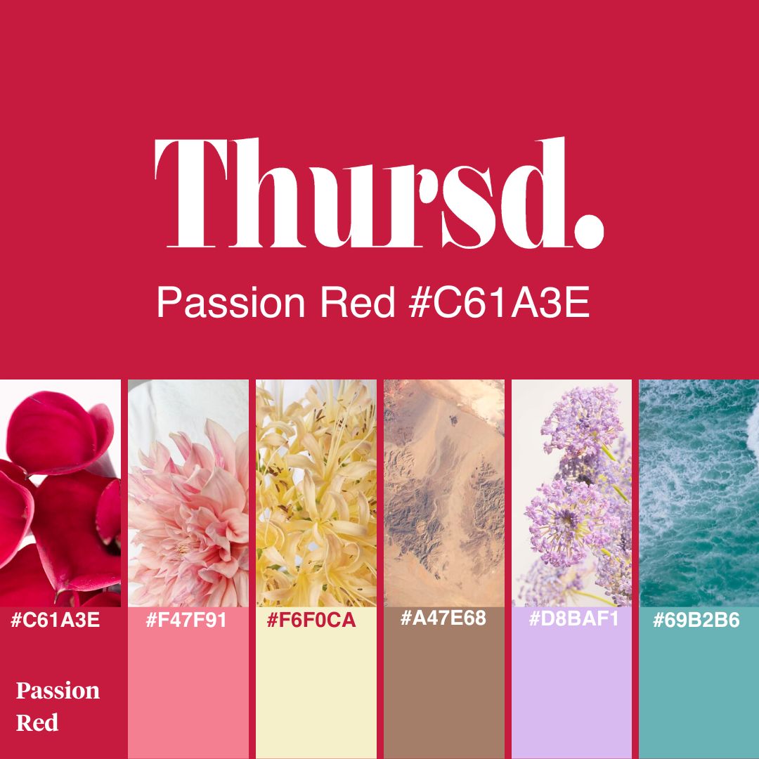 Thursd Floral Trend Color Palette 2023 Passion Red with Color Codes on Thursd