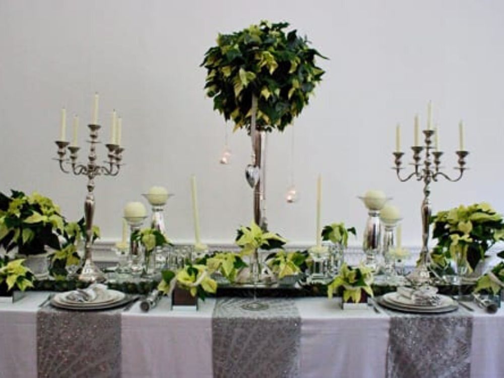 Table Design White Christmas With Poinsettia Inspiration on Thursd