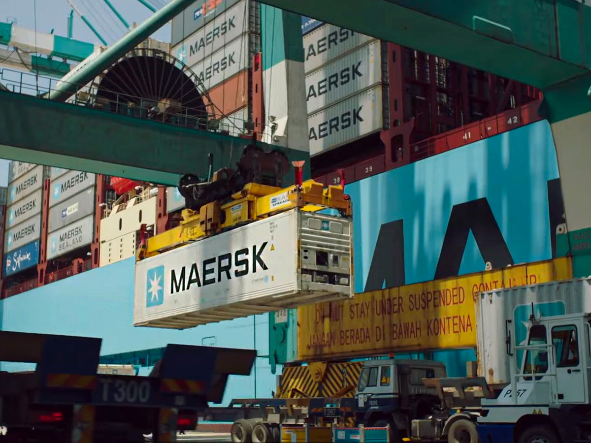Maersk seafreight containers on Thursd