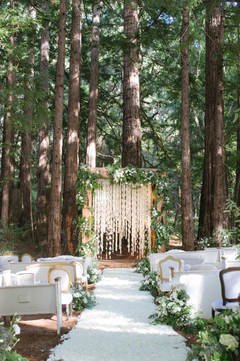 Spectacular wedding arch in the woods on Thursd