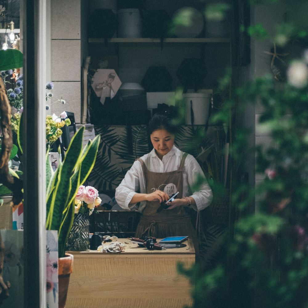 Woman in Flower shop