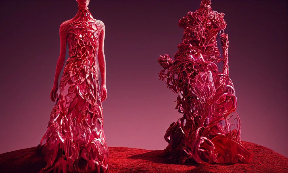 Art Dresses in Pantone Color of the Year 2023 Viva Magenta on Thursd