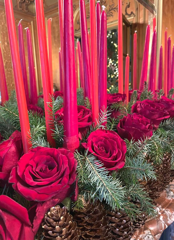 Red Bentley Roses and Red Candles on Thursd