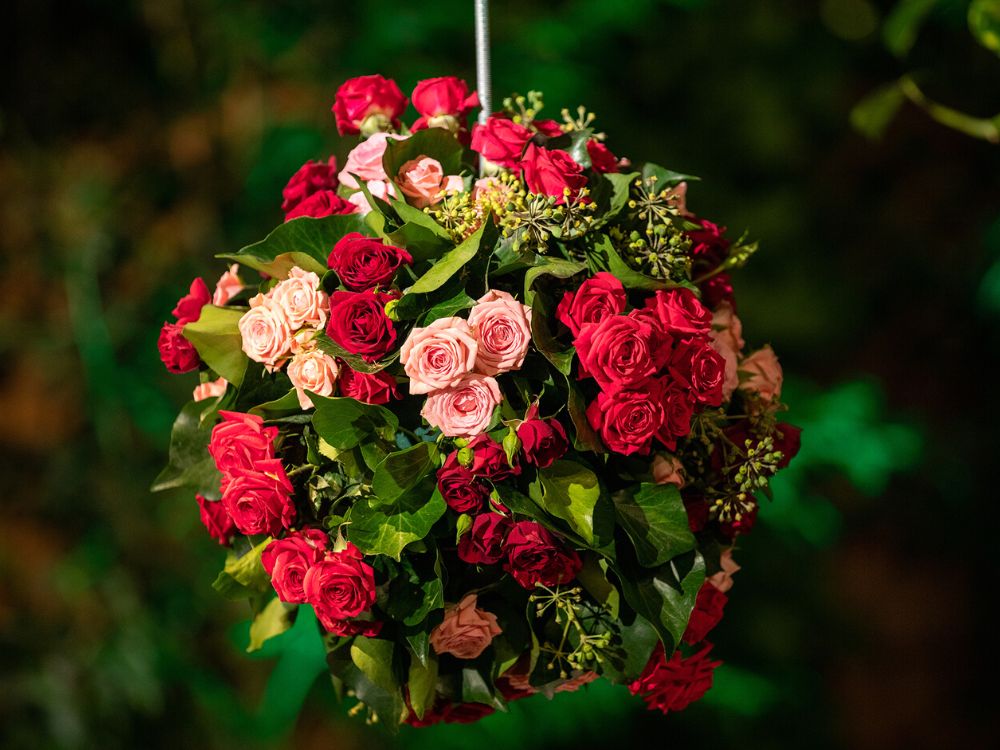 Ball With Red and Pink Spray Roses at the Dinner Party of Interplant Roses Family Business 60th Anniversary on Thursd