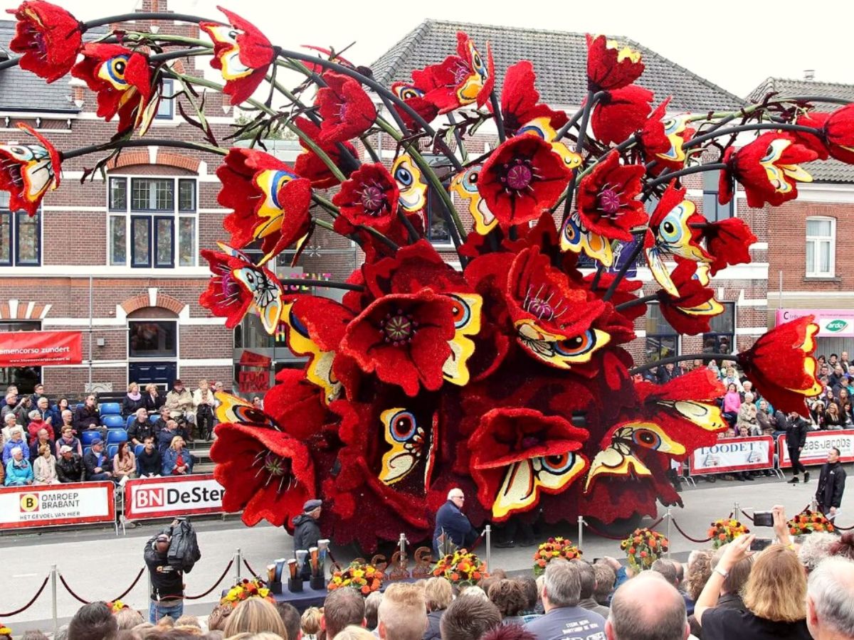 Flower floats debuted at the Dutch Flower Parade on Thursd