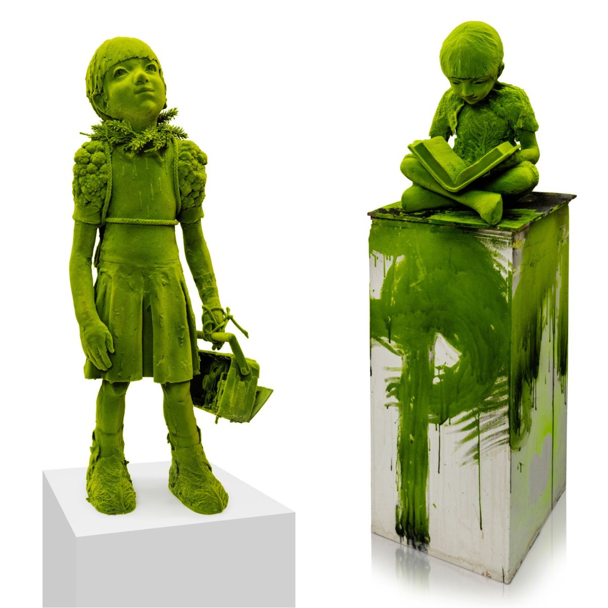 Kim Simonsson Finnish artist creates mossy people sculptures