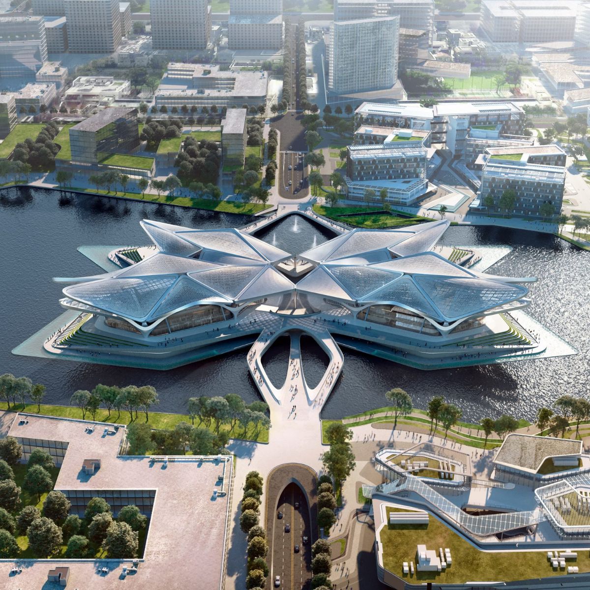 Zhuhai Jinwan Civic Art Center by Zaha Hadid Architects