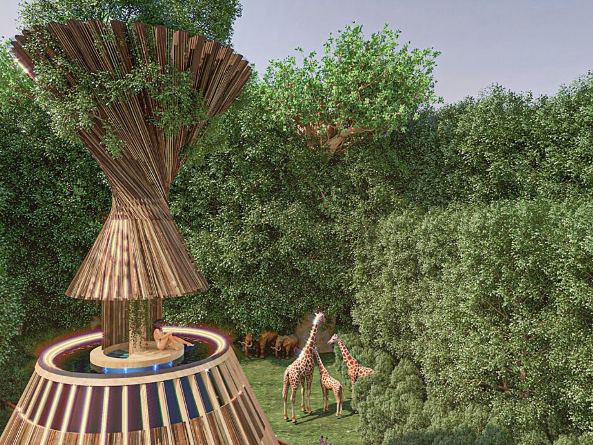 Mask Architects baobab resort creates water and electricity on its own