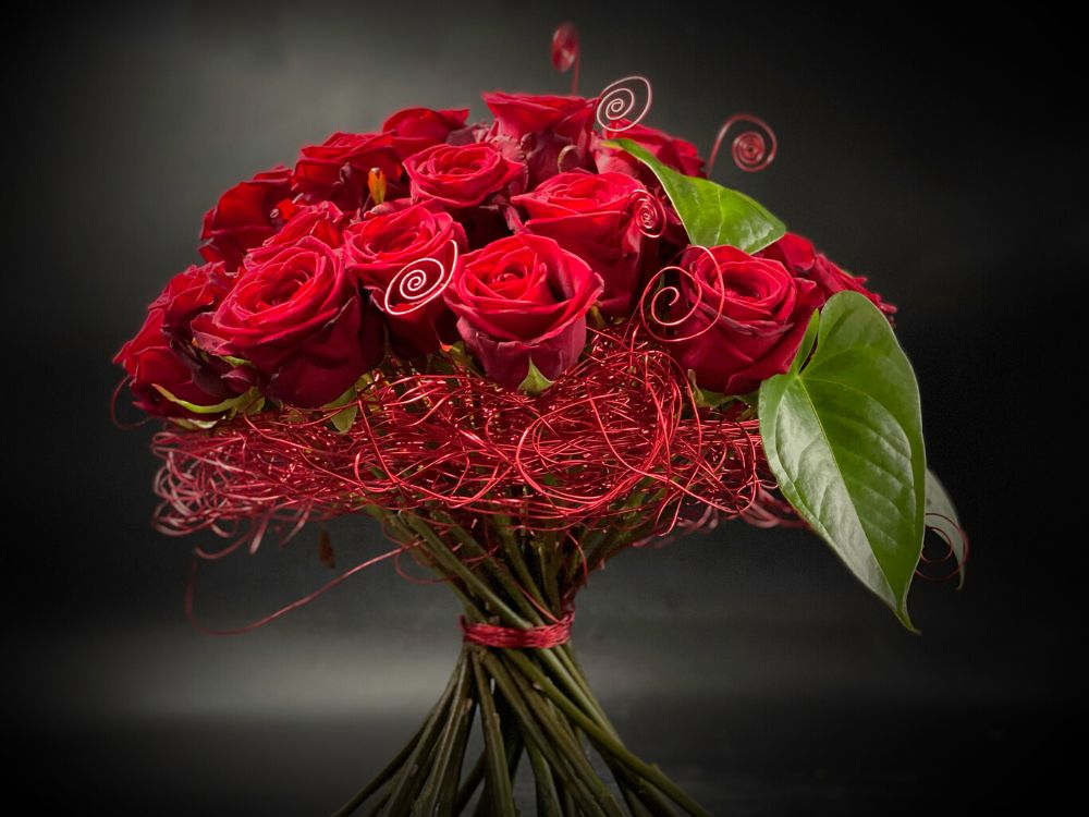 Hand-tied Bouquet by Claudia Tararache With Rose Red Naomi Porta Nova