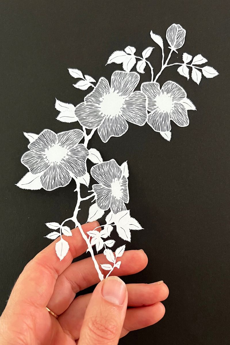 Cut paper sculpture by Maude White