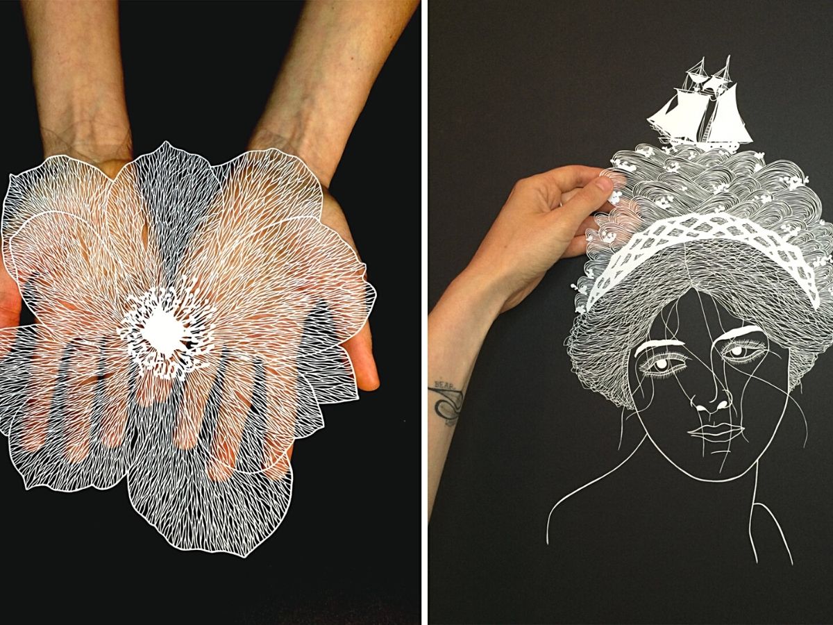 Maude White artistic cut paper meticulous designs