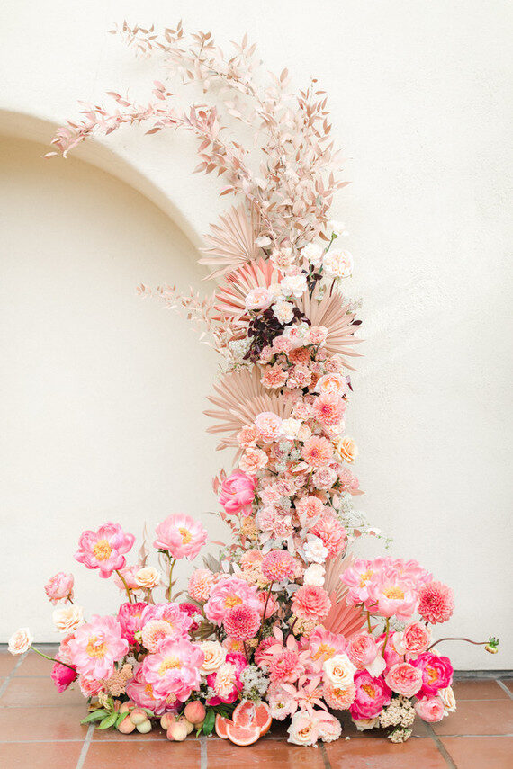 What Are the Wedding Flowers for 2021 - sunpalms wedding flowers - credits 100 layer cake - on thursd