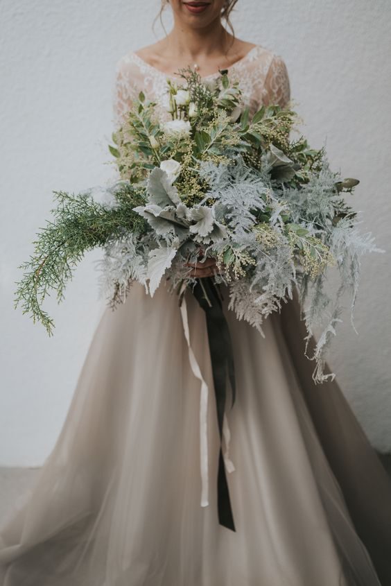 Senecio, Asparagus Fern, Mimosa, Eucalyptus - Floren Studio - wedding flowers 2021 - on thursd