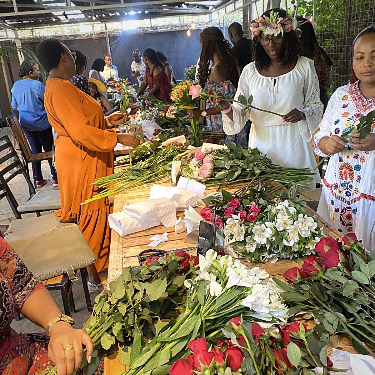 Floral design tutorials at the Kenya Flower Festival