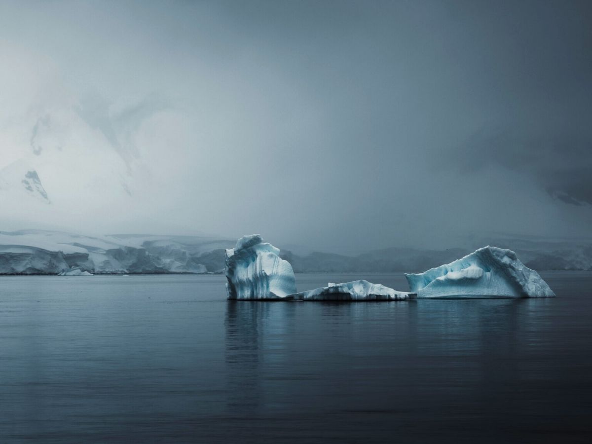 Daunting view of icebergs in Antarctica