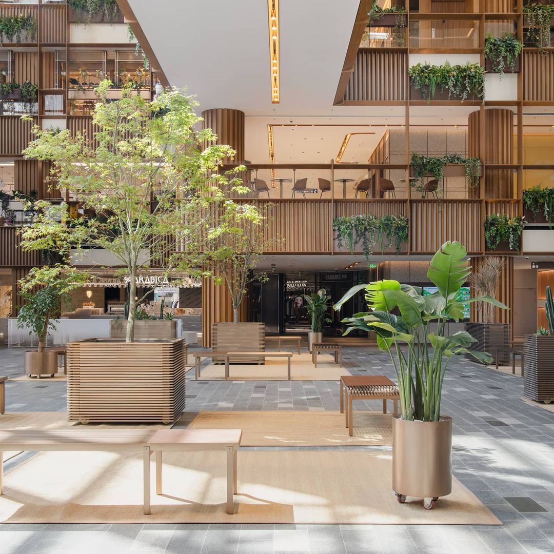 AIM Architecture Turns Shopping Mall Atrium Into Indoor Jungle Tropical Plants