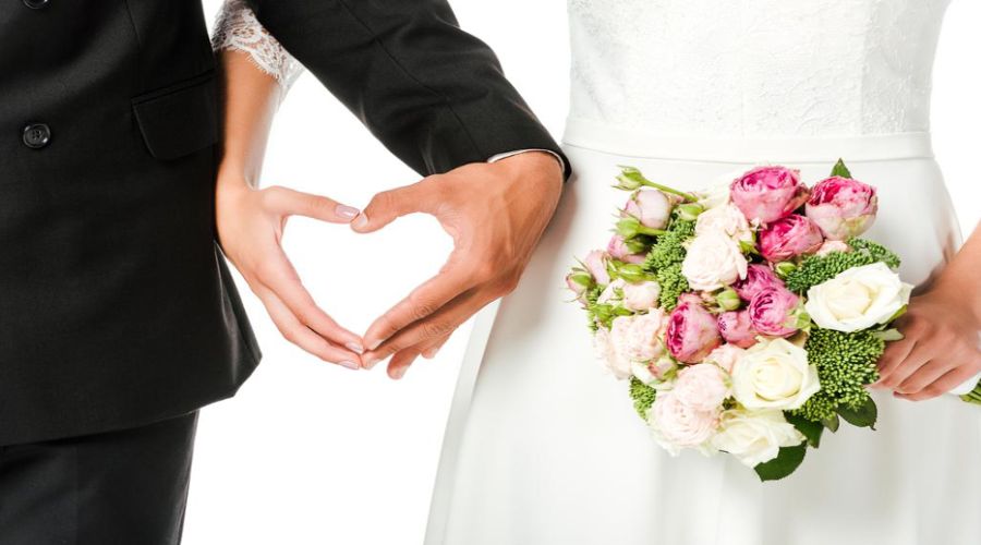 Hand wedding bouquet